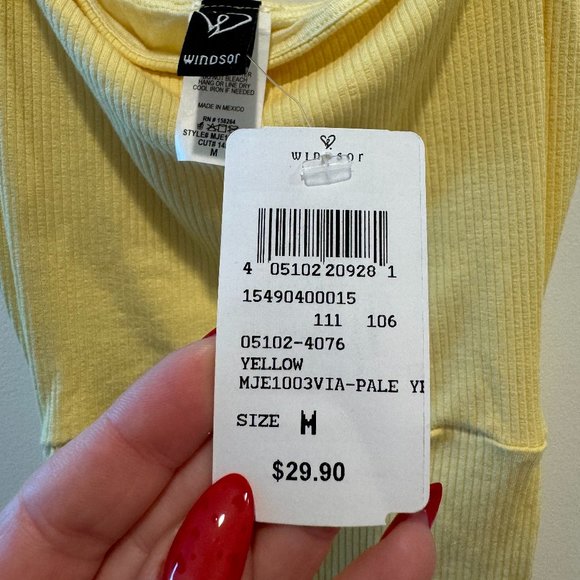 Windsor Yellow Ribbed Drawstring Dress - Picture 3 of 4